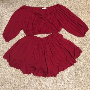 Red Two-Piece Set